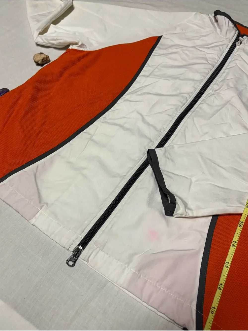 Nike White and Orange Windbreaker
